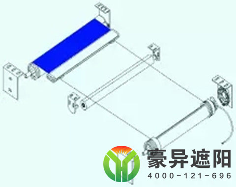 FTS電動天棚簾結(jié)構(gòu)圖,電動天棚簾,電動遮陽簾,豪異遮陽,4000-121-696